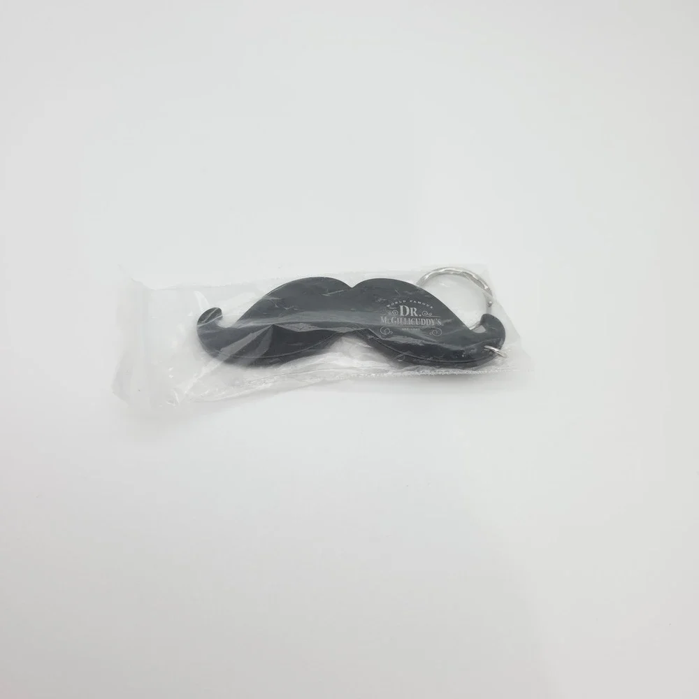 Dr McGillicuddy Mustache‎ Keychain Black Metal Retro Barware Promo New Quirky